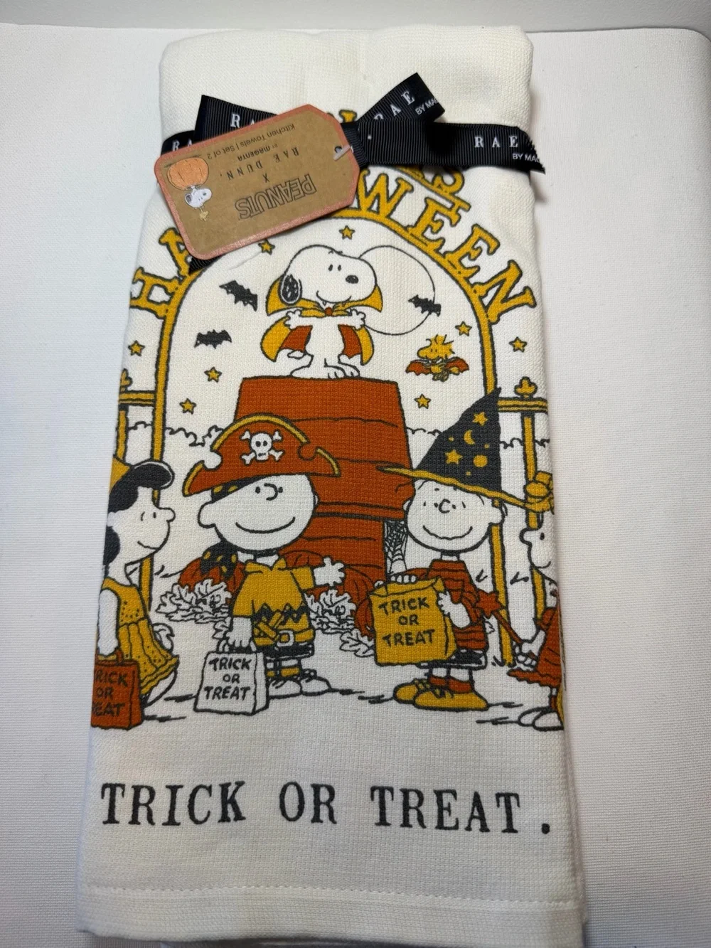 Peanuts x Rae Dunn Halloween Snoopy Trick or Treat Kitchen Towels